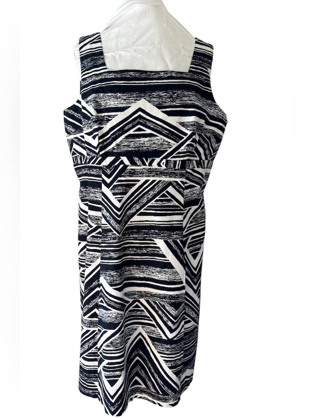 Talbots Navy & White print sheath Dress NWOT  summer, plus size, size 20,cotton